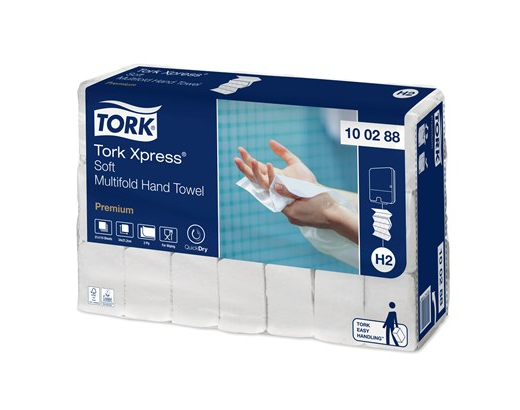 Håndkl.ark Tork Premium H2 Xpress Interfold 4-fold21,2x34 cm