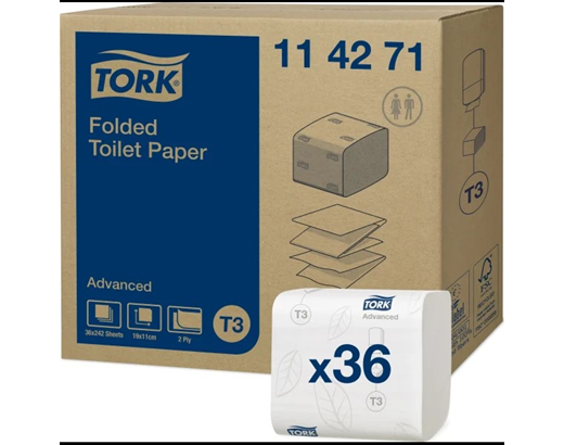 Toiletpapir bulk Tork Advanced ark T3 2-lag 11x19 cm.#