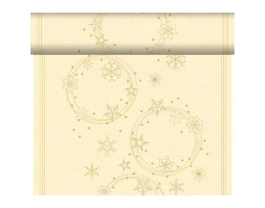 Kuvertløber Duni/Teteátete 0,4x24m.Star Shine Cream(jul)#