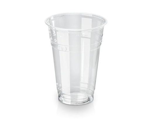 Plastglas 50 cl. mrk. 0,4 Ø96 mm.PLA  klar(bionedbrydelig)