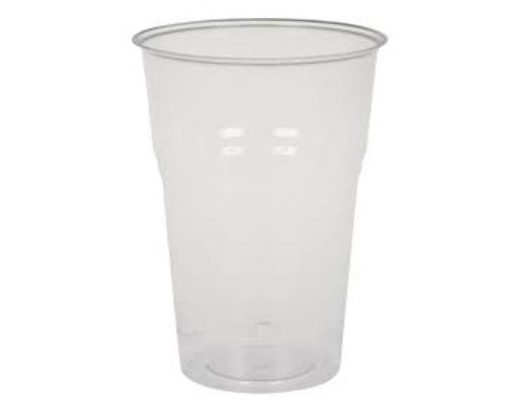 Plastglas 50 cl.Mrk.0,4 H:130xØ98mm.PLA klar (bio)//