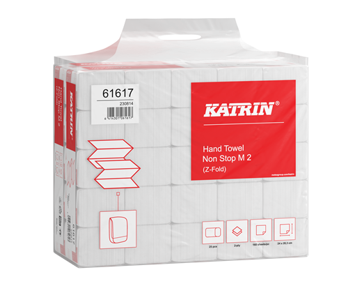 Håndkl.ark Katrin Plus Z-fold M2 2-lag 20,3x24 cm hvid
