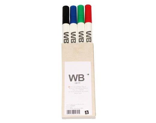 Whiteboard Marker Avery rund spids 3mm.grøn/sort/blå/rød//