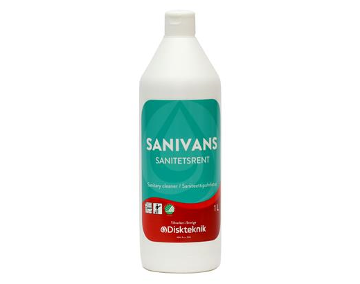 Sanitetsrengøring sur Sanivans 1 ltr. Svanemærket