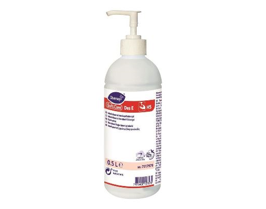 Hånddesinfektion Diversey gel E H5 72% 500 ml. m/pumpe W3894
