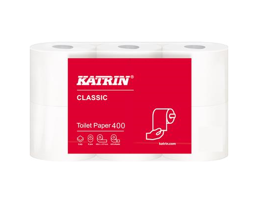 Toiletpapir alm. Katrin Classic 400 2-lag ubl. 48 m. hvid