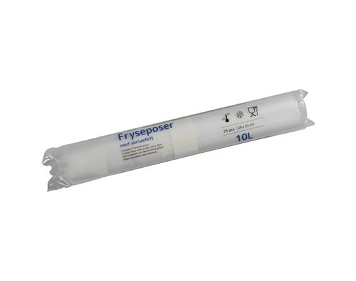 Frysepose m/skrivefelt LDPE 10 Ltr 28x53 cm.