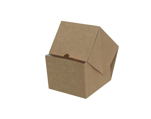 Burgerboks 135x135x105 mm m/ hængslet låg kraft nature