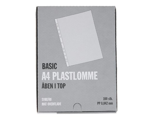 Plastlomme Relief Basic mat A4 0,042 mm 100 stk//!!