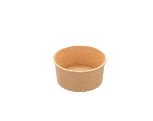 Wok- & salatskål pap/PE 750 ml. Ø15x6 cm. brun/ nature