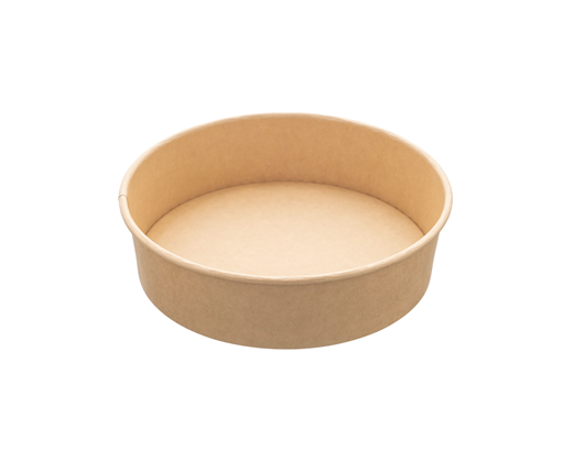 Wok- & salatskål pap/PE 950 ml. Ø185x48 mm. nature/brun