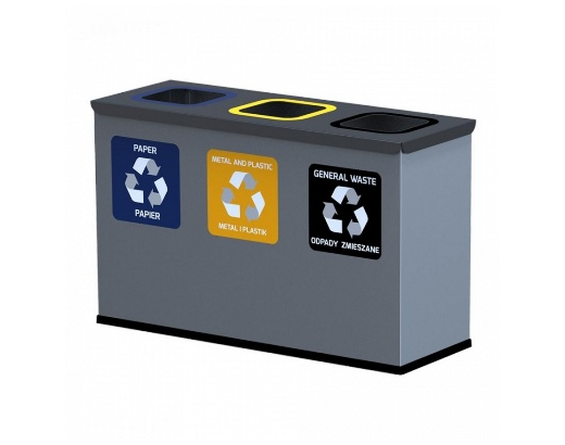 Affaldssortering Eco mini station 47x78x27cm m/3spande 12L.#