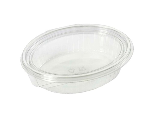 Plastbakke m/hængslet låg 760ml rPET 20,4x16,6x5,2 cm. klar#