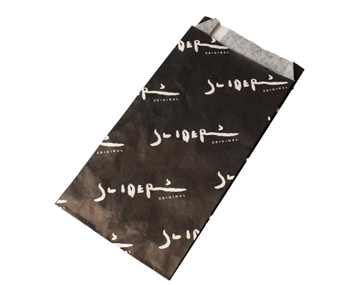 Fladpose med fals 10/3x19 cm. sort tryk Sliders
