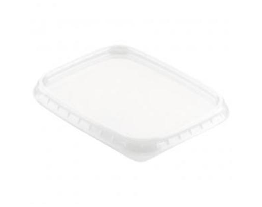 Låg til salatbæger Delipack PP rekt. 108x92 mm. transp#