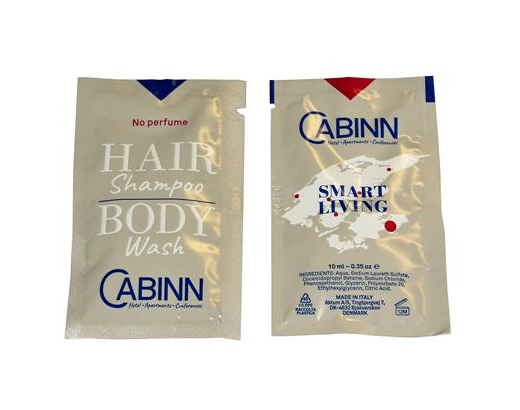Hair&body shampoo Sachets Cabinn parfumefri 10 ml.