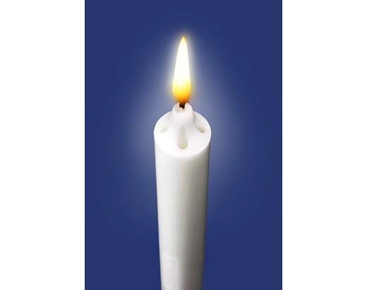 Kanallys Asp-Holmblad ren stearin 2,4x20cm.ca.7 timer hvid#