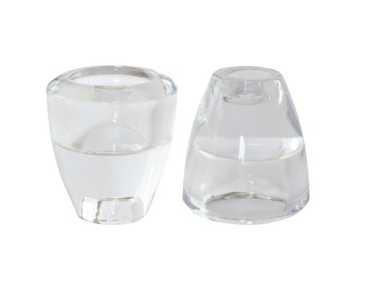 Lysestage glas 2 i 1, 68x73mm - klarUDGÅET