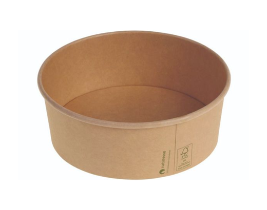 Wok- & salatskål pap/PLA 1200 ml. Ø185x66mm. brun/natur