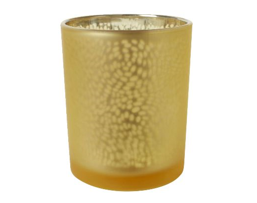 Lysestage Duni glas70x60 mm Artic guld/honey//