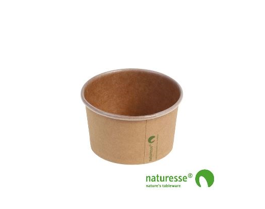 Isbæger pap/PLA rund Ø85x52 mm 180 ml Nature#