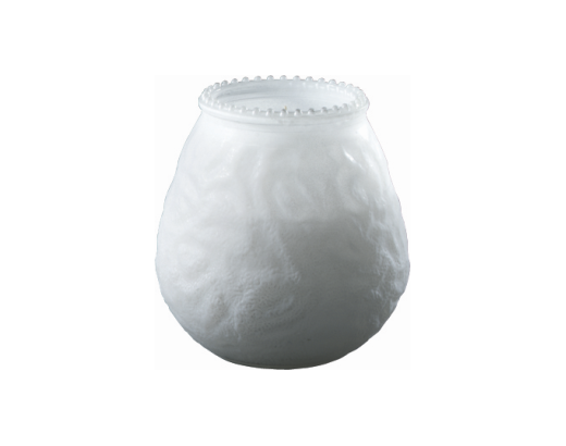 Lysbowle glaslys white/ hvid ca. 70 timer