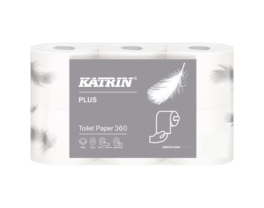 Toiletpapir alm. Katrin Plus 360 hvid 2-lag 50 m.