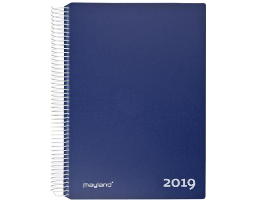 Dag- & timekalender Mayland 17x23,5 cm. Spiral blå 2022#