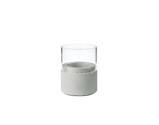 Lysestage Neat grå m. glas 70x61 mm#
