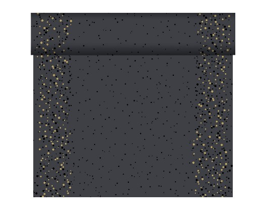 Kuvertløber Duni/Teteátete 0,4x24m.Gold.Stardust Black(jul)#