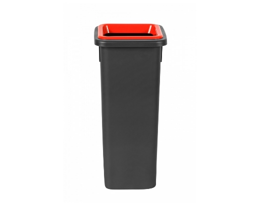 Affaldsspand Style 20L 51x26,5x23,5 cm sort/rødt låg#