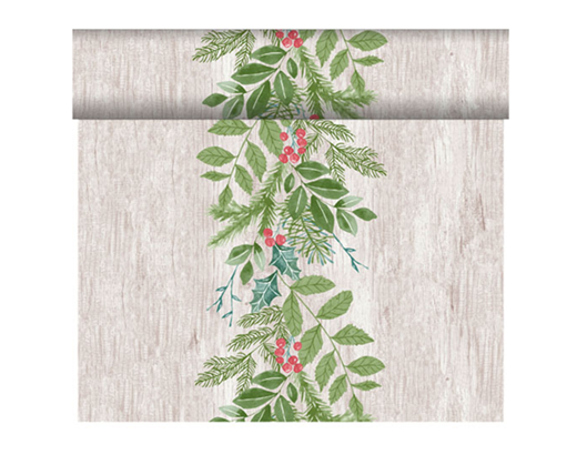 Kuvertløber Duni/Teteátete 0,4x24m. Winter Greenery (Jul)#
