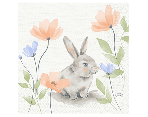 Serviet Duni 3-lag 33x33 cm. Bunny Bloom (forår)#