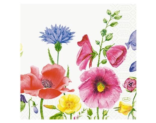 Serviet Duni 3-lag 33x33 cm. Flowy Meadow (forår)#