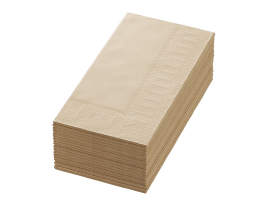 Serviet Duni 3-lag 40x40 cm. 1/8 fld. Brown/nature