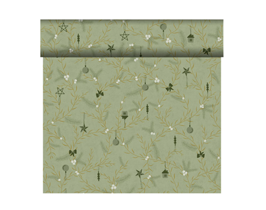 Kuvertløber Duni/Teteátete Bio 0,4x24m. Noel Pistachi (Jul)#