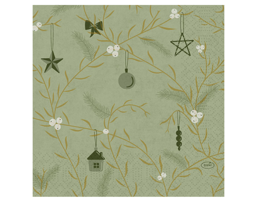 Serviet Duni 3-lag 33x33 cm. Noel Pistachio (JUL)#