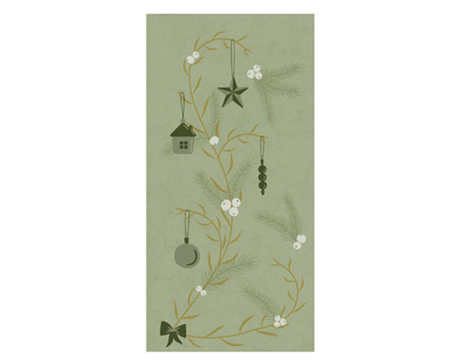 Serviet Dunisoft/airlaid Bio 40x40cm1/8 Noel Pistachi (JUL)#