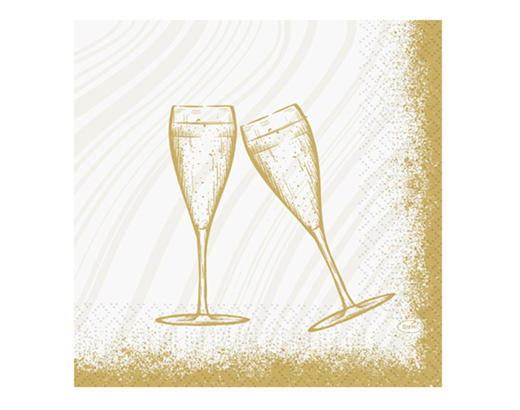 Serviet Duni 3-lag 33x33 cm. Sparkly Cheers White (JUL)#