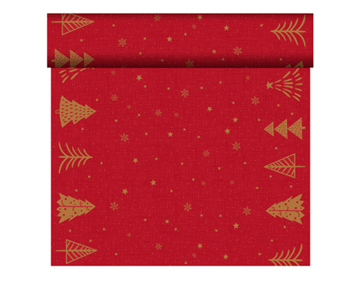 Kuvertløber Duni/Teteátete Bio 0,4x24m. Shimmer Trees (Jul)#