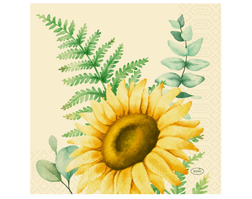 Serviet Duni 3-lag 33x33 cm. Sunflower Dre (forår)#