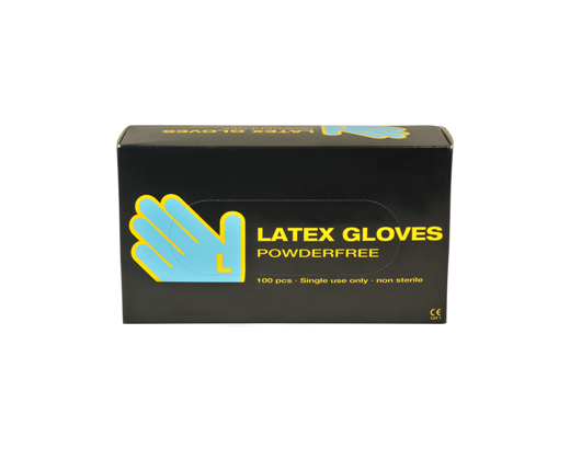 Handske latex pudderfri large natur 100stk/pk