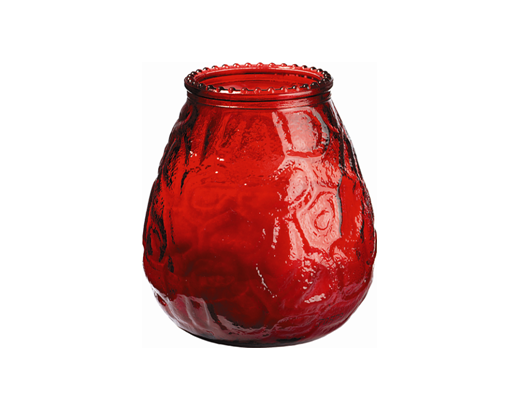 Lysbowle glaslys Red/ Rød ca. 70 timer