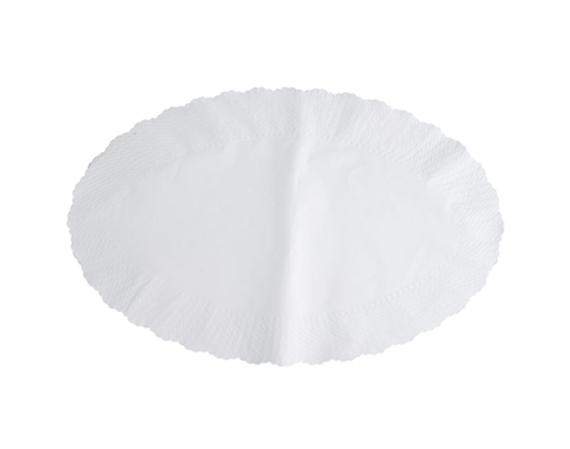 Fadpapir / kagepapir præget oval 32x50 cm. hvid#