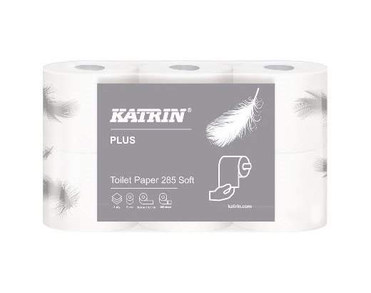 Toiletpapir alm. Katrin Plus 285 3-lag 35,6 m. hvid
