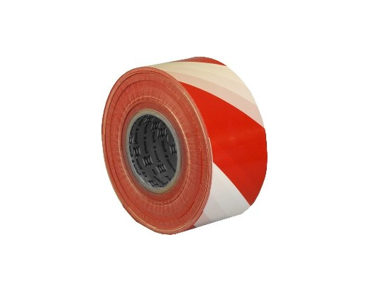 Afspærringsbånd/ minestrimmel Rød/hvid 75mm x500 m#