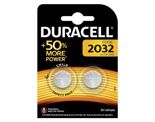 Batteri Duracell Electronic 2032, 2 stk. på kort