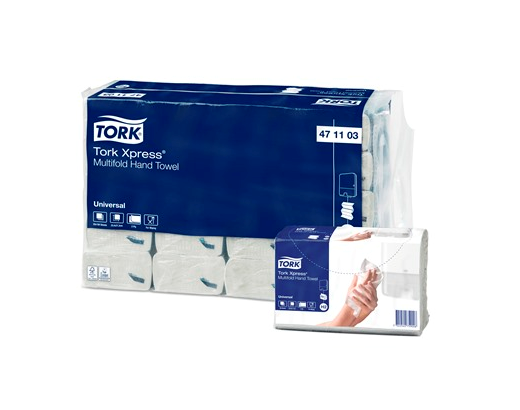 Håndkl.ark Tork Xpress H2 Uni 2-lags M-fold, 21,3x23,4 cm
