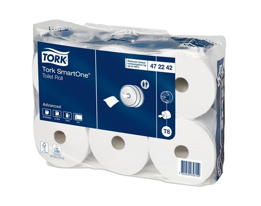 Toiletpapir Tork SmartOne T8 Advanced 2-lag 207 m. hvid