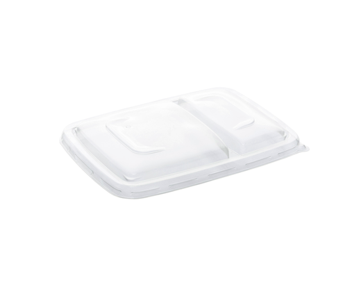 Låg PP til bakke Bagasse 2-rum. 240x170x26mm. klar